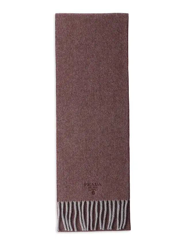 Prada Men's Cashmere and Wool Scarf - Dark Red