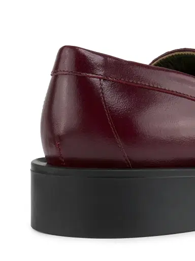 Maria Luca Women's Noemi Leather Chain Loafers - Dark Red - Size 10 | Thumbnail 6