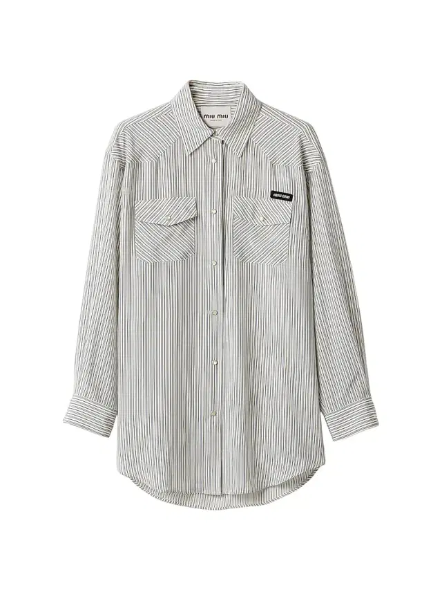 Miu Miu Women's Crêpe De Chine Shirt - Beige Multi