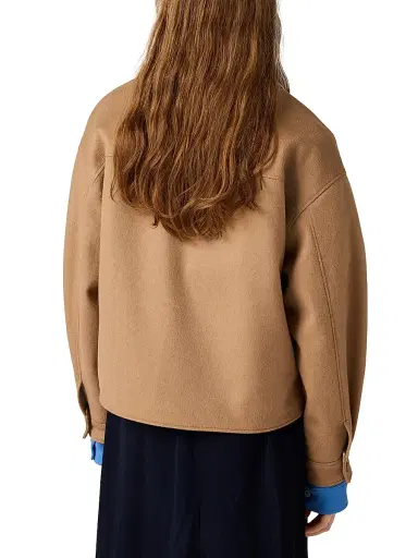 Miu Miu Women's Bonded Camel Hair Blouson Jacket - Brown | Thumbnail 3