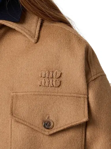 Miu Miu Women's Bonded Camel Hair Blouson Jacket - Brown | Thumbnail 6