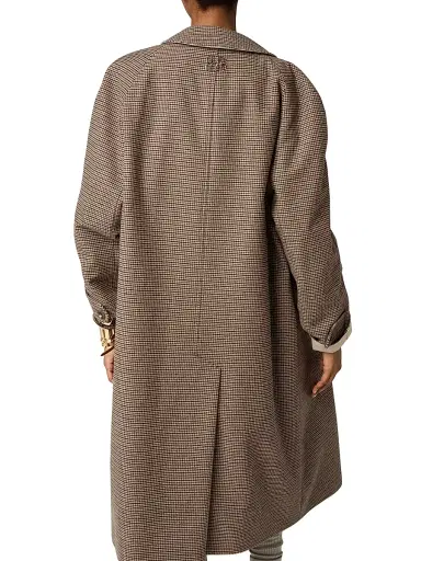 Miu Miu Women's Reversible Single-Breasted Twill and Houndstooth Check Trench Coat - Beige Khaki - Size 4 | Thumbnail 5 Miu Miu Women's Reversible Single-Breasted Twill and Houndstooth Check Trench Coat - Beige Khaki - Size 4 | Thumbnail 5