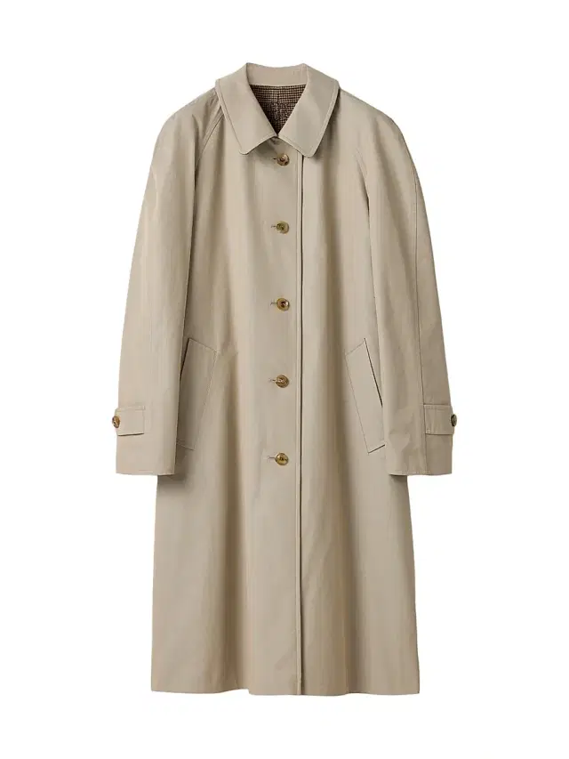 Miu Miu Women's Reversible Single-Breasted Twill and Houndstooth Check Trench Coat - Beige Khaki