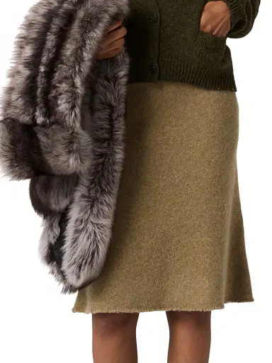 Miu Miu Women's Wool Knit Skirt - Green | Thumbnail 2