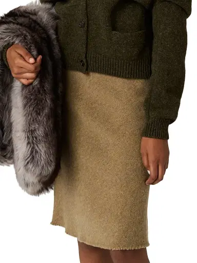 Miu Miu Women's Wool Knit Skirt - Green | Thumbnail 4