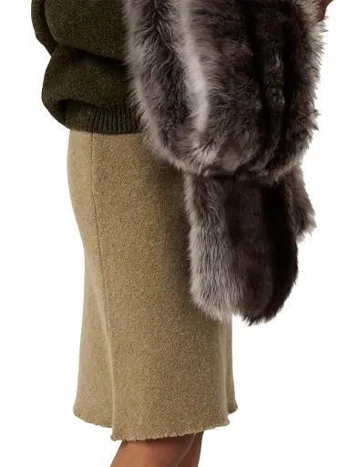 Miu Miu Women's Wool Knit Skirt - Green | Thumbnail 5