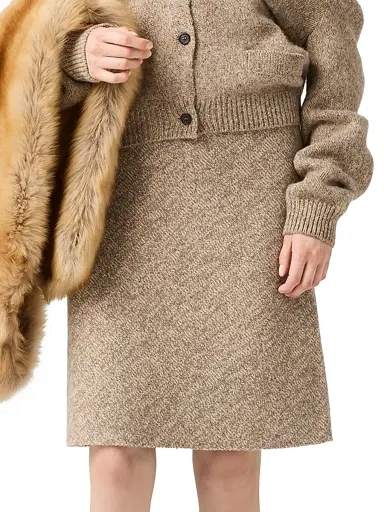 Miu Miu Women's Wool Knit Skirt - Green | Thumbnail 8