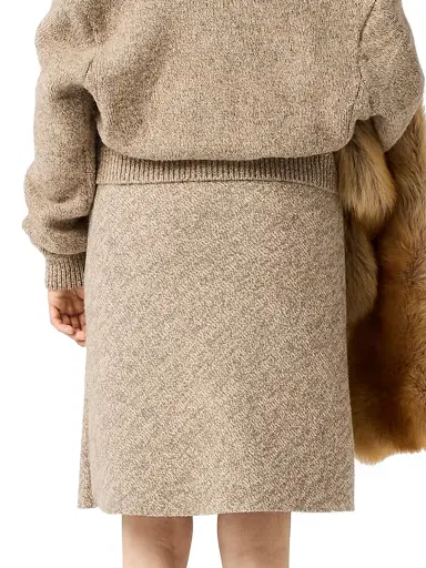 Miu Miu Women's Wool Knit Skirt - Green | Thumbnail 9