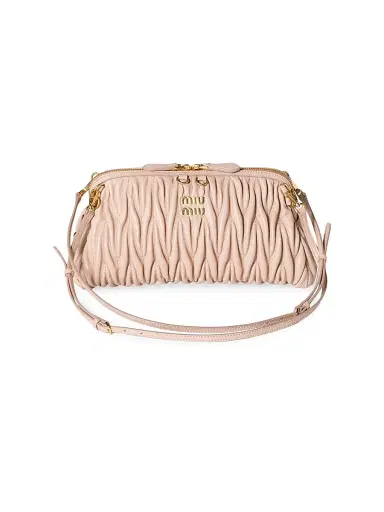 Miu Miu Women's Matelassé Nappa Leather Shoulder Bag - Pink | Thumbnail 1