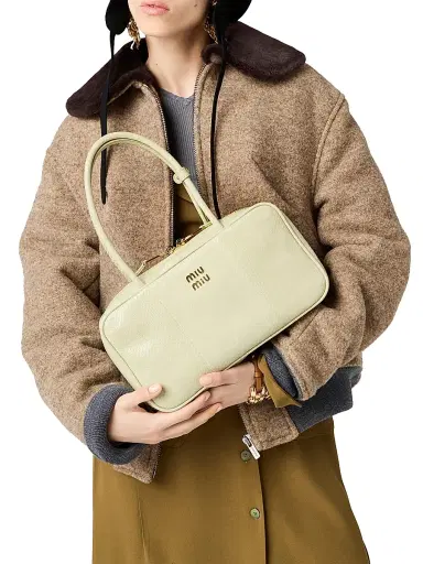 Miu Miu Women's Beau Ayers Leather Top Handle Bag - White | Thumbnail 2 Miu Miu Women's Beau Ayers Leather Top Handle Bag - White | Thumbnail 2