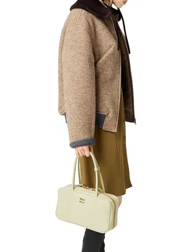 Miu Miu Women's Beau Ayers Leather Top Handle Bag - White | Thumbnail 3 Miu Miu Women's Beau Ayers Leather Top Handle Bag - White | Thumbnail 3