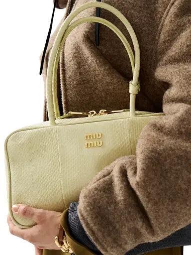 Miu Miu Women's Beau Ayers Leather Top Handle Bag - White | Thumbnail 4 Miu Miu Women's Beau Ayers Leather Top Handle Bag - White | Thumbnail 4
