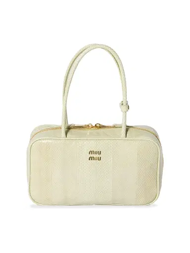 Miu Miu Women's Beau Ayers Leather Top Handle Bag - White | Thumbnail 1 Miu Miu Women's Beau Ayers Leather Top Handle Bag - White | Thumbnail 1