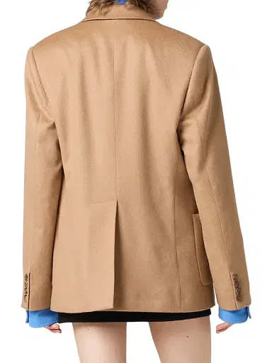 Miu Miu Women's Single-Breasted Camel Hair Jacket - Brown - Size 4 | Thumbnail 3