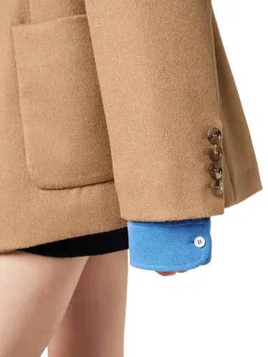 Miu Miu Women's Single-Breasted Camel Hair Jacket - Brown - Size 4 | Thumbnail 6