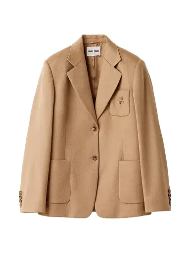 Miu Miu Women's Single-Breasted Camel Hair Jacket - Brown - Size 4 | Thumbnail 1