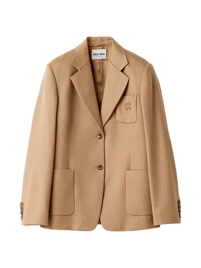 Women's Single-Breasted Camel Hair Jacket - Brown
