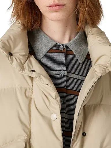 Miu Miu Women's Technical Pongé Down Jacket - Beige Khaki - Size 8 | Thumbnail 4 Miu Miu Women's Technical Pongé Down Jacket - Beige Khaki - Size 8 | Thumbnail 4