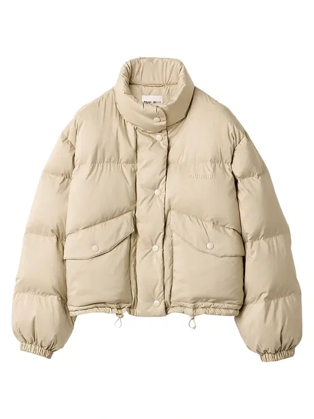 Miu Miu Women's Technical Pongé Down Jacket - Beige Khaki