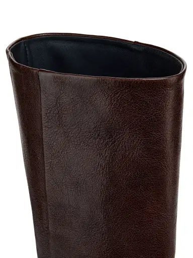 Brunello Cucinelli Women's Leather 80MM Curved Monili Heel Boots - Dark Brown - Size 11 | Thumbnail 6