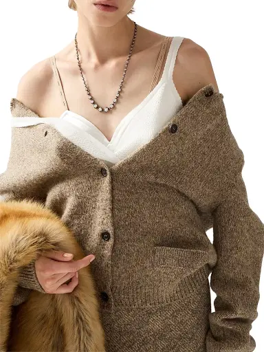Miu Miu Women's Wool Cardigan - Beige Multi - Size 0 | Thumbnail 6