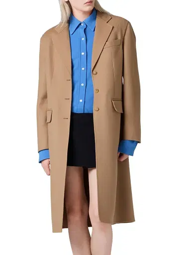 Miu Miu Women's Single-Breasted Double Cashmere Coat - Brown - Size 6 | Thumbnail 2