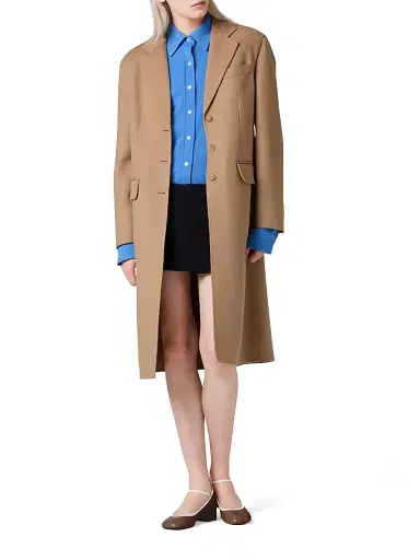 Miu Miu Women's Single-Breasted Double Cashmere Coat - Brown - Size 6 | Thumbnail 7