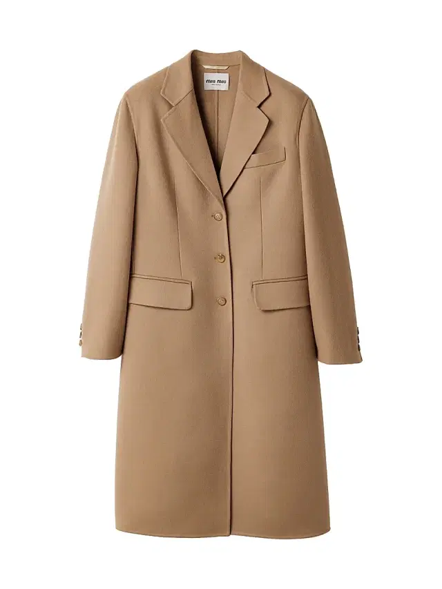 Miu Miu Women's Single-Breasted Double Cashmere Coat - Brown