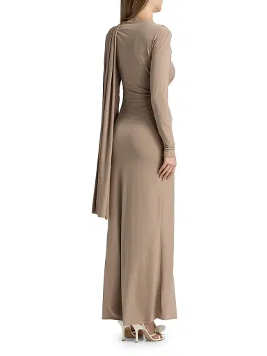 Acler Women's Catherinson Gathered Knit Maxi Dress - Oat Latte | Thumbnail 5