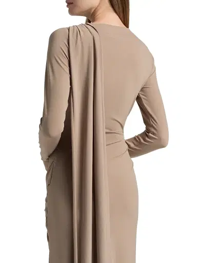 Acler Women's Catherinson Gathered Knit Maxi Dress - Oat Latte | Thumbnail 6