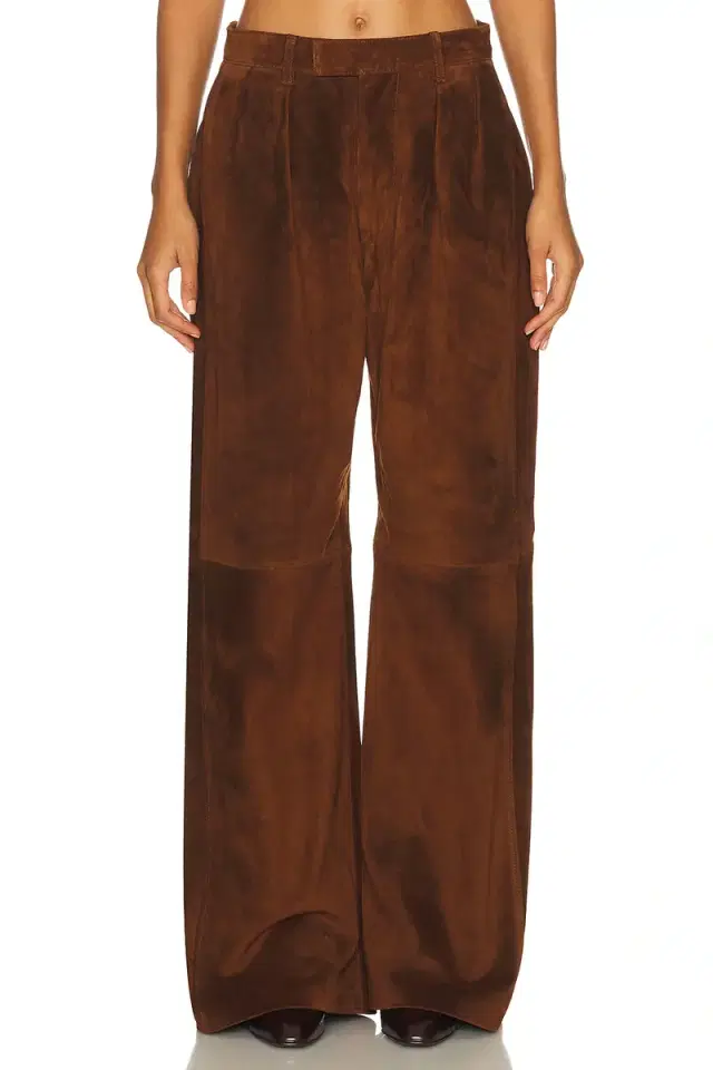 R13 Pleated Wide Leg Leather Pant