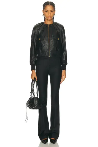 R13 Pleated Neck Leather Jacket | Thumbnail 4 R13 Pleated Neck Leather Jacket | Thumbnail 4