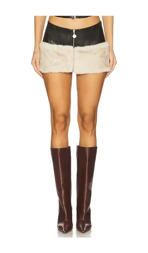 Kendra Skirt With Faux Fur Trim