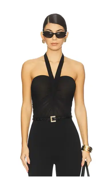 Atlein Strap Halter Neck Bodysuit | Thumbnail 1 Atlein Strap Halter Neck Bodysuit | Thumbnail 1