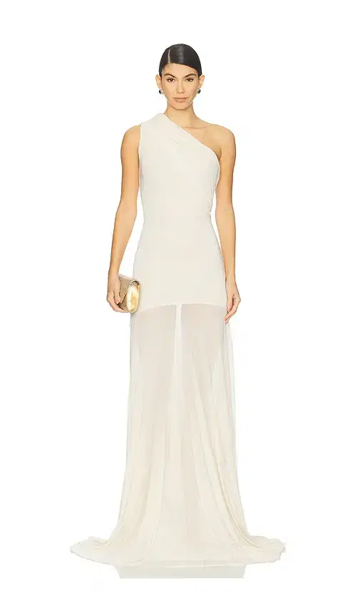 Atlein Asymetric Draped Sleeveless Dress