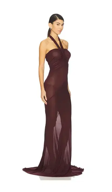 Atlein Halter Neck Ruched Gown | Thumbnail 2 Atlein Halter Neck Ruched Gown | Thumbnail 2