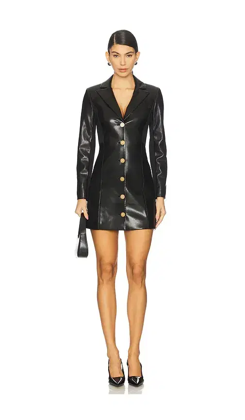 Alice + Olivia Alice + Olivia Michelle Fitted Faux Leather Blazer Dress
