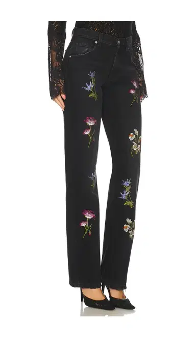 BLUMARINE Embroidered Denim Straight Leg | Thumbnail 2