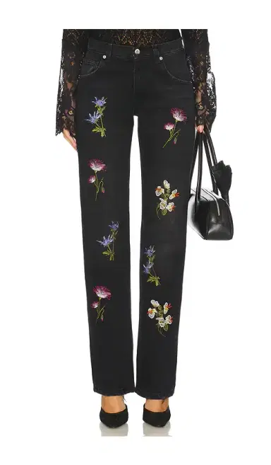 BLUMARINE Embroidered Denim Straight Leg | Thumbnail 1