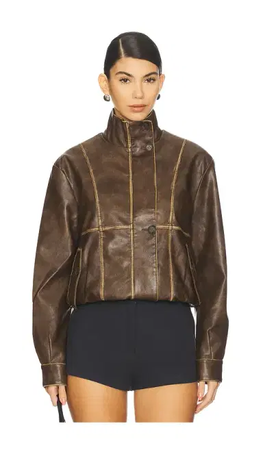 ALL THE WAYS Bella Faux Leather Bomber | Thumbnail 1
