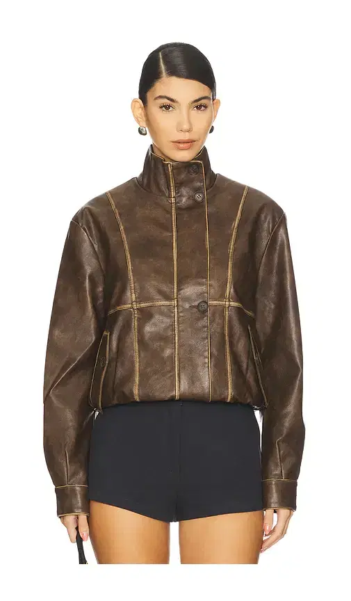 ALL THE WAYS Bella Faux Leather Bomber