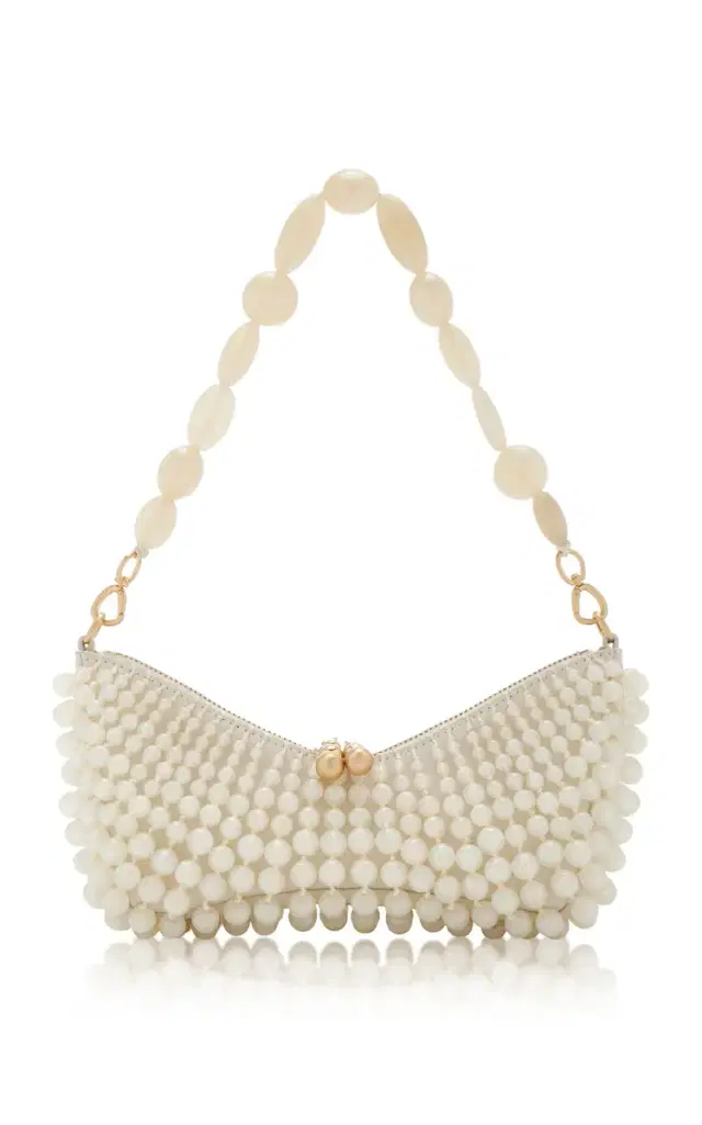 Cult Gaia Mercier Embellished Leather Clutch