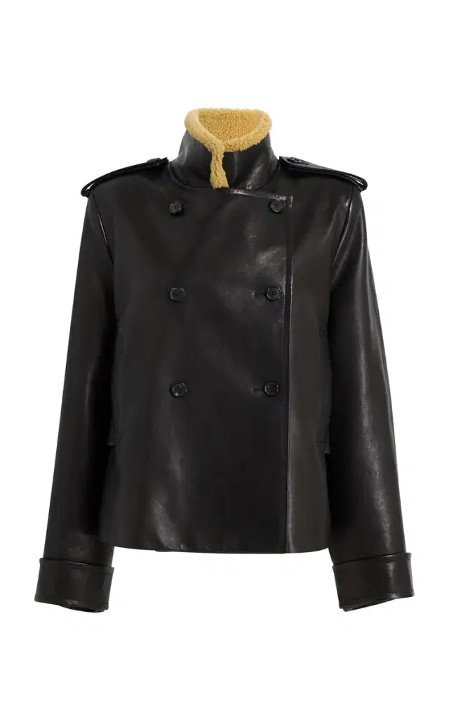 Dean Shearling-Collar Leather Jacket