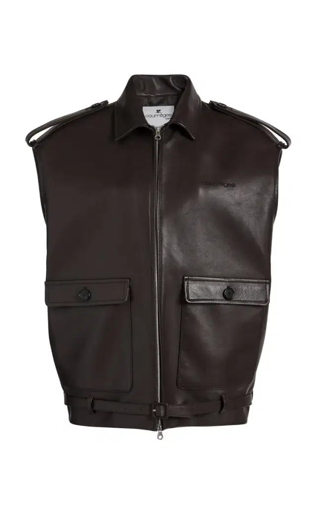 Courrèges Sleeveless Leather Jacket