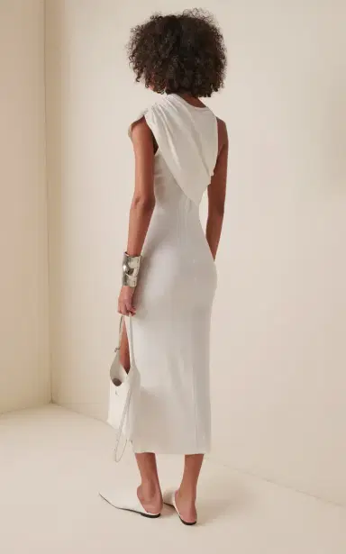 Courrèges Twisted Cotton-Knit Midi Dress | Thumbnail 4 Courrèges Twisted Cotton-Knit Midi Dress | Thumbnail 4