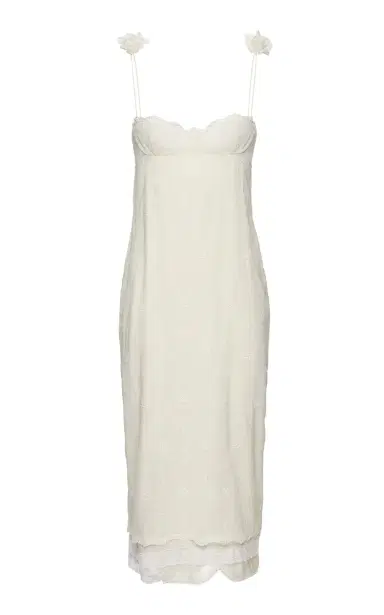 Magda Butrym Lace-Detailed Empire Waist Silk-Blend Midi Dress | Thumbnail 1