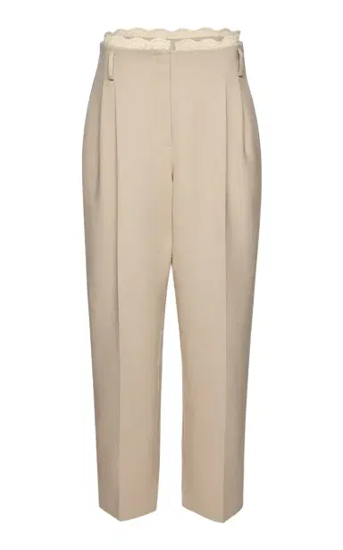 Magda Butrym Lace-Detailed Stretch-Linen Cropped Pants | Thumbnail 6 Magda Butrym Lace-Detailed Stretch-Linen Cropped Pants | Thumbnail 6