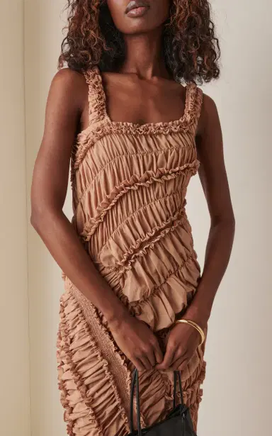 Magda Butrym Gathered Cotton Maxi Dress | Thumbnail 3 Magda Butrym Gathered Cotton Maxi Dress | Thumbnail 3