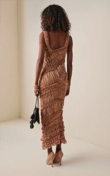 Magda Butrym Gathered Cotton Maxi Dress | Thumbnail 4 Magda Butrym Gathered Cotton Maxi Dress | Thumbnail 4