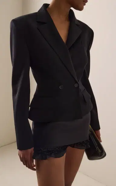 Magda Butrym Cropped Double-Breasted Silk Blazer | Thumbnail 2